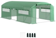 Estufa tipo Túnel 6x3x2 m Estufa de Exterior com 4 Janelas de Malha Co