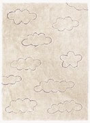 Tapete infantil tecido à mão com relevo e lavável Clouds