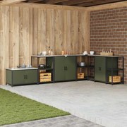 vidaXL Armazenamento de Cozinha Verde Oliva 60 x 50 x 92 cm Aço
