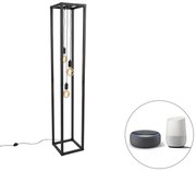 LED Candeeiro de pé inteligente preto 3 luzes incl. Wifi G95 - Big Cage Design,Industrial