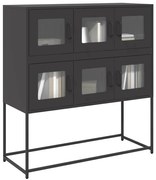 vidaXL Aparador 100,5x39x107 cm aço laminado a frio preto