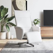 vidaXL Cadeira reclinável com apoio de pés couro artificial branco
