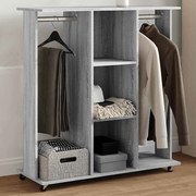 vidaXL Roupeiro c/ rodas 102x38x110 cm deriv. madeira cinzento sonoma