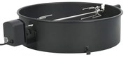 vidaXL Conjunto espeto giratório para churrasqueira 57 cm preto