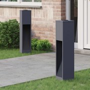 vidaXL Luz Solar LED de Caminho 2 pcs Antracite Aço Laminado a Frio