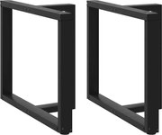 vidaXL Pés de mesa de jantar em forma de T, 2 peças, preto, 100x35x(72-73) cm, aço
