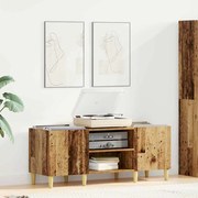 vidaXL Armário para discos de vinil Madeira Antiga 121 x 38 x 48 cm