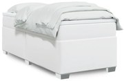 vidaXL Cama com molas/colchão 80x200 cm couro artificial branco