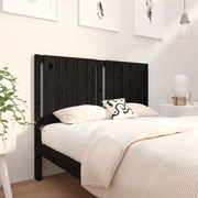 vidaXL Cabeceira de cama 125,5x4x100 cm pinho maciço preto