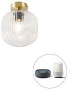 LED Luminária de teto inteligente em latão incl. Wifi A60 - Karel Art Deco