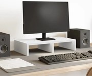 vidaXL Suporte para monitor 50x27x10 cm derivados de madeira branco