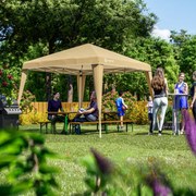 Tenda dobrável Popup Capri festas, eventos, feiras 3x3m com Saco de transporte Bege