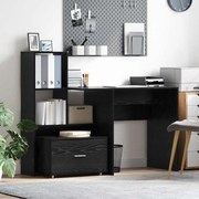 vidaXL Mesa Carvalho preto 131.5 x 50 x 106.5 cm Madeira processada