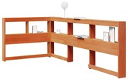 vidaXL Estante cabeceira forma de L 90 cm pinho maciço castanho-mel