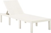 vidaXL Espreguiçadeira plástico branco