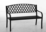Outsunny Banco de Jardim de 2 Lugares com Encosto Decorativo e Apoio para os Braços Carga 280kg Ferro Fundido e Aço 128x58,5x89cm | Aosom Portugal