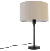 Candeeiro de mesa preto ajustável com cúpula castanho claro 35 cm - Parte Design