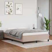 vidaXL Estrutura de cama 140x190 cm couro artificial cappuccino