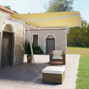 vidaXL Toldo automático independente 500x350 cm amarelo e branco