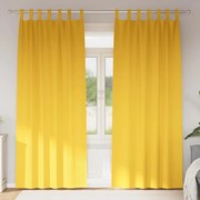 vidaXL Cortinas 2 pcs amarelo mostarda 245 x 140 cm Poliéster