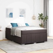 vidaXL Estrutura da Cama com colchão Marrom Escuro 160 x 200 cm tecido