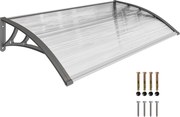 Outsunny Marquise de Proteção 110x60cm Marquise Exterior para Portas e Janelas contra o Sol e Chuva Cinza | Aosom Portugal