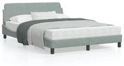 vidaXL Estrutura de cama sem colchão 140x190 cm veludo cinzento-claro
