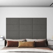 vidaXL Painel de parede 12 pcs 60x30 cm veludo 2,16 m² cinza-escuro