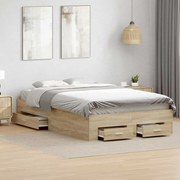 Cama vidaXL sem colchão com gavetas de madeira engenheirada