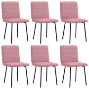 vidaXL Cadeiras de jantar 6 pcs veludo rosa