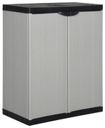 vidaXL Armário arrumação jardim c/ 1 prateleira 68x40x85cm cinza/preto