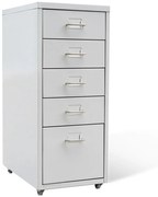 vidaXL Arquivador com 5 gavetas 68,5 cm aço cinzento