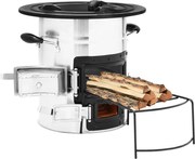 vidaXL Fogão lenha de campismo 51,5x35x30,5 cm aço inoxidável prateado