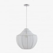 Lâmpada De Teto Suspensa Em Metal E Tecido Adaya Branco - Sklum