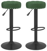 vidaXL Bancos de bar 2 pcs veludo verde-escuro
