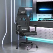vidaXL Cadeira de gaming tecido preto