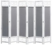 vidaXL Biombo com 6 painéis 210x165 cm tecido cinzento