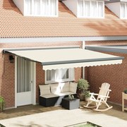 vidaXL Toldo retrátil 4x3 m tecido e alumínio cor creme