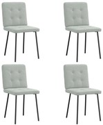 vidaXL Cadeiras de jantar 4 pcs veludo cinzento-claro