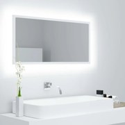 vidaXL Espelho de casa de banho com LED 90x8,5x37 cm acrílico branco
