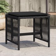 vidaXL Bancos de jardim com almofadões 4 pcs 41x41x36 cm vime PE preto