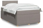 vidaXL Cama com molas/colchão 120x200 cm tecido castanho-acinzentado