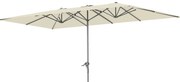 Outsunny Chapéu de Sol Duplo 4,5x2,6 m Chapéu de Sol de Jardim com Manivela Mastro de Alumínio Impermeável e Proteção UV50+ Creme