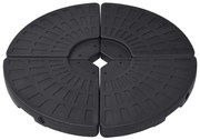 Base de guarda-sol em forma de ventoinha 4 pcs preto