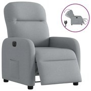 vidaXL Poltrona reclinável elétrica tecido cinzento-claro