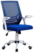 Vinsetto Cadeira de Escritório Ergonômica Giratória com Altura Ajustável Apoio para os Braços Dobrável Suporte Lombar e Encosto Transpirável 62,5x55x94-104cm Azul