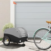vidaXL Reboque para bicicleta 45 kg ferro preto e cinza