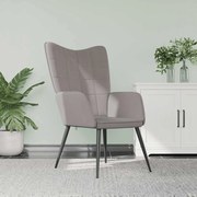 vidaXL Cadeira de descanso tecido cinzento-acastanhado