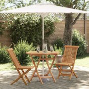 Conjunto Bistro de Jardim Dobrável de 3 Peças de Madeira Sólida de Acá