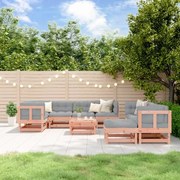 vidaXL 10 pcs conjunto lounge de jardim madeira de douglas maciça